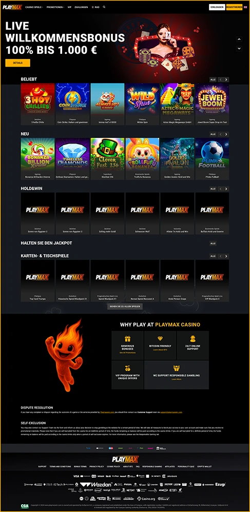 Kompakter Guide zu den zentralen Features des Playmax Casinos