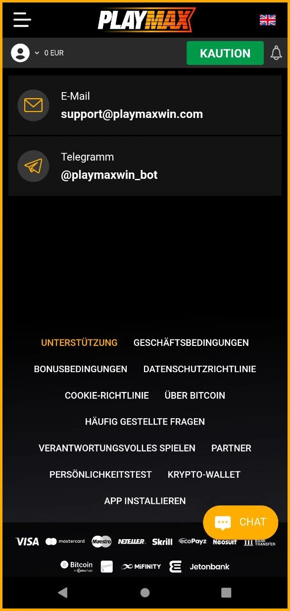 Hilfe und Support für Spieler bei Playmax Casino